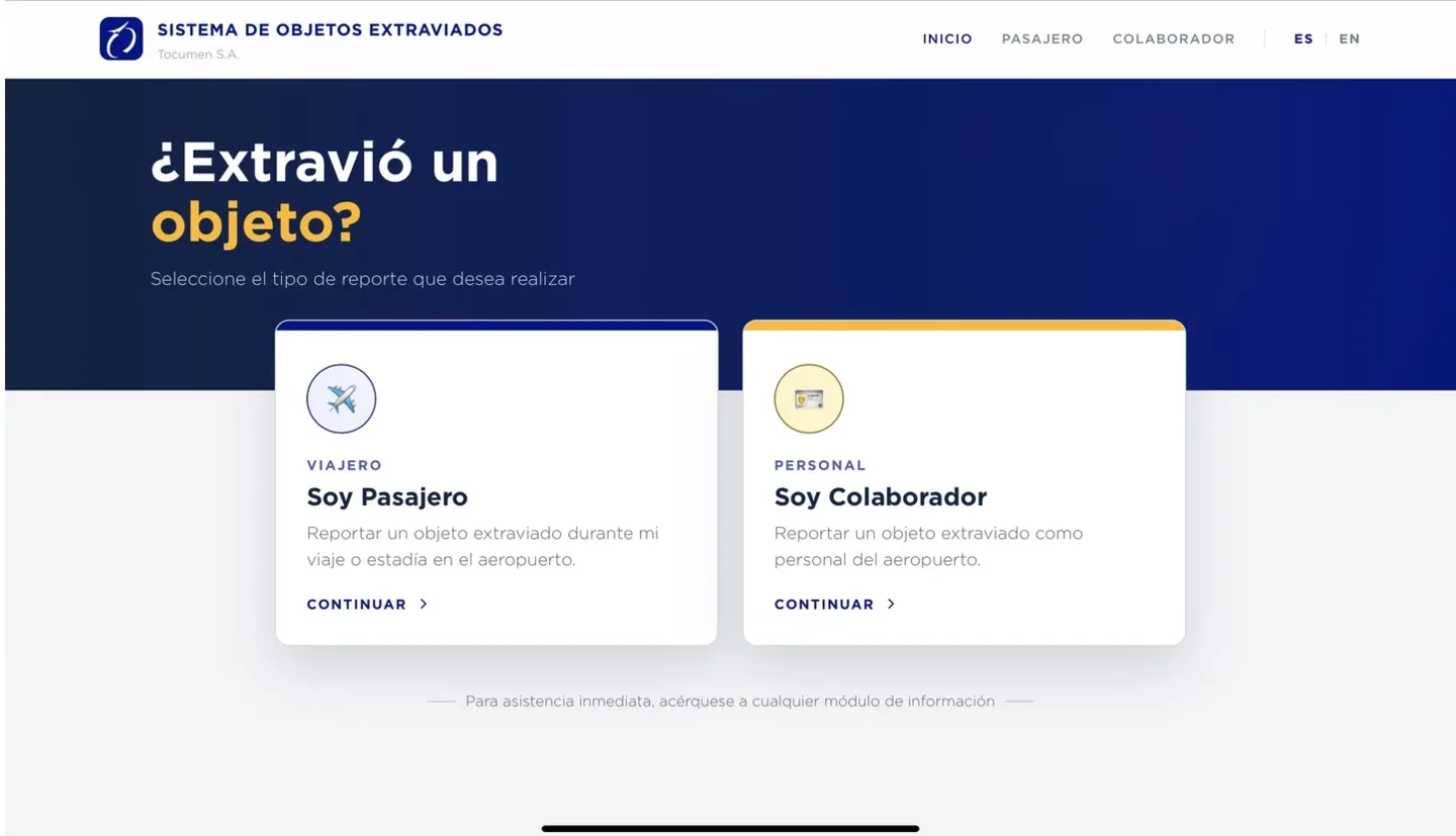 Objetos Extraviados: un reporte claro para pasajeros y colaboradores.